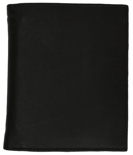 100% Leather Bi-fold Credit Card Holder Black #1502CF