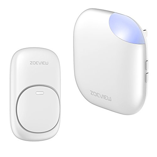 ZOEVIEW Model MN Wireless Doorbell Waterproof Door Chime Kit, 1 Push Button and 1 Plug-in Receiver