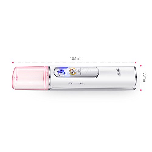 Nano Ionic Facial Steamer, Handheld Hot Mist Moisturizing Cleaning Pores Clearing Blackheads Acne Interior Humidifier Home Sauna Spa System Facial Atomizer Facial Hydration System Nano Sprayer