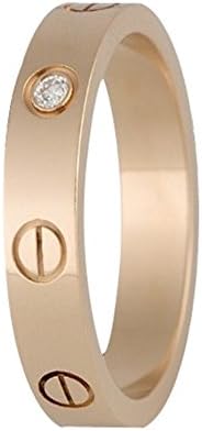 XUELE Love Zircon Ring-Rose Gold Lifetime Just Love You with Ring 4MM in Width Sizes 7