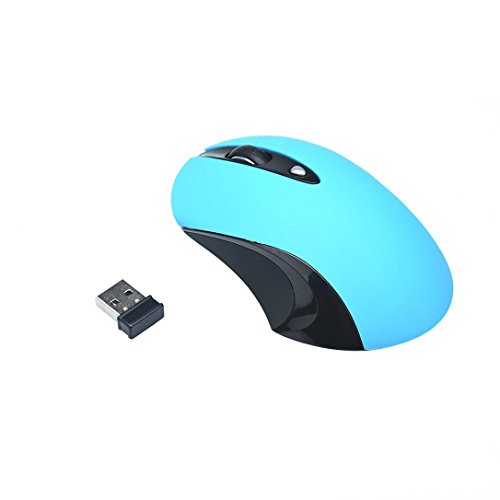 Office Computer Mice HP95(TM) 2.4GHz 2400 DPI Wireless Optical Mouse Mice + USB Receiver for Laptop PC MAC (Blue)