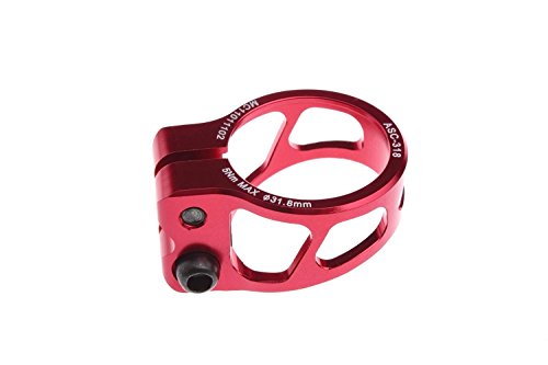 MOWA ASC Road Cyclocross CX Mountain Bicycle MTB Bike Cycling Alloy Seatpost Clamp 31.8 and 34.9 (Red, 31.8mm)