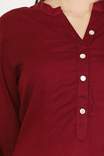 bright cotton women's short kurti (maroon)