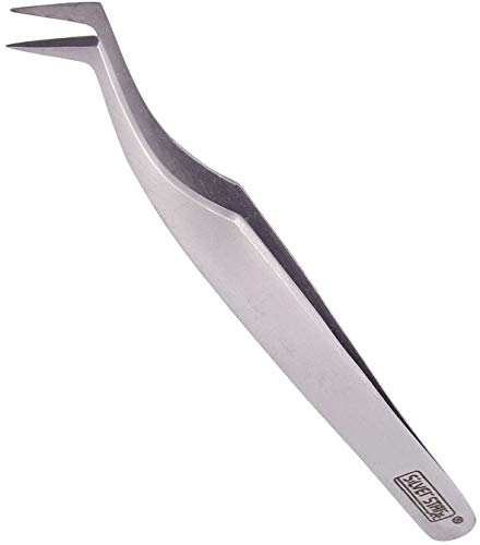 SILVER STAR Eyelash Tweezers АТ-996 (Curved) Professional Stainless Steel Manual Blade Sharpening