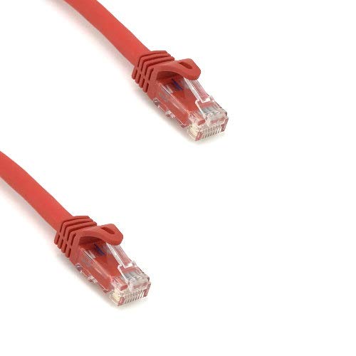 Kentek 100 Feet FT CAT6A UTP Patch Cable 24 AWG 600 MHz 10G 10Gbps Category 6a Unshielded Twisted Pair Snagless Molded Boot Ethernet RJ45 Network Internet Cord Red