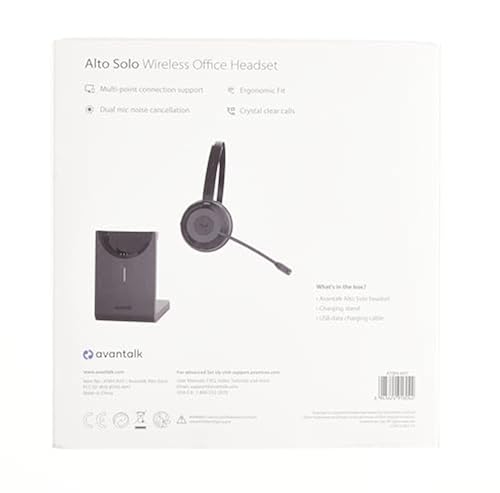 Avantalk Alto Solo Wireless Headset with Mic for Work with