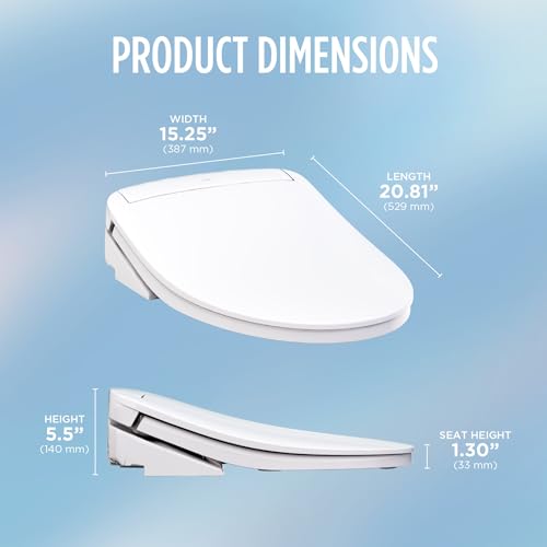 TOTO® WASHLET® KS6 Electronic Bidet Toilet Seat with Instantaneous Water Heating, PREMIST and EWATER+ Wand Cleaning, Elongated, Cotton White - SW3946#01