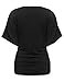 Zeagoo Women's Summer Batwing Sleeve V-Neck Wrap Front Drape Top,Black,Large