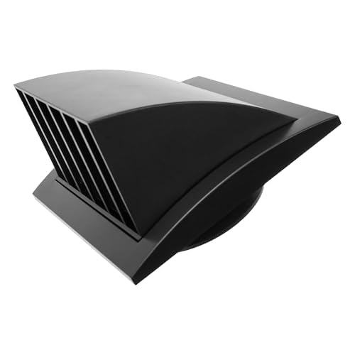Vent Systems Black Ø100 mm / 4" Inch Exhaust Vent Cover - Dryer Vent Hood - Louvered Dryer Cover - Vent Hood Cap - One-Direction Plastic Air Supply Grille - Non Return Valve - Outlet Cowl Air Vent — image 1