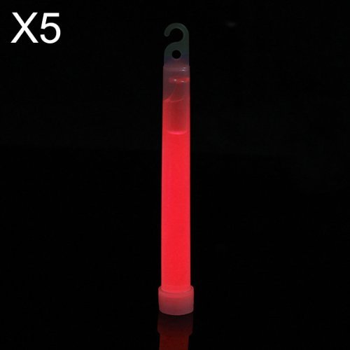 Water & Wood 5 PCS 6″ Glow Sticks Light Stick Party Fun Camping Emergency Survival Lights Glowstick Red