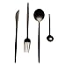 Huluwa Flatware Set Stainless Steel Cutlery Set Dinnerware Steak Knife and Fork and Spoon Tableware Set, Matte Black, 1 Set