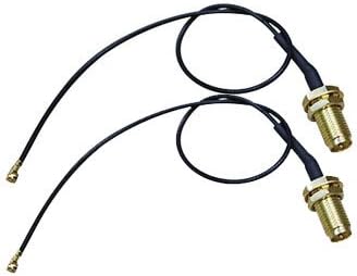 2-Pack IPX U.FL to o RF SMA Jack Female Bulkhead Mini-PCI Pigtail 1.13mm Cable 15cm