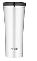 Thermos 16 Ounce Vacuum Insulated Travel Mug, Steel/Black