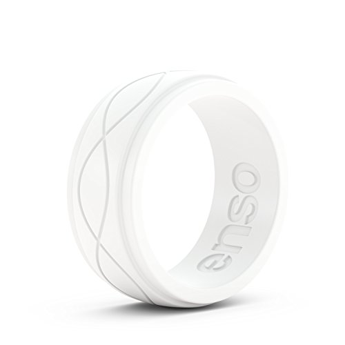 Enso Mens Infinity Silicone Ring, White 8