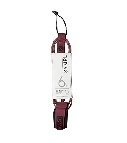 SYMPL Premium Surf Leash [ 5ft - 9ft ] Surfboard Leash for Shortboard, Longboard, SUP Paddle Board - Matte Cord (6, Comp)