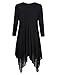 AMZ PLUS Womens Plus Size Irregular Hem Long Sleeve Loose Shirt Dress Top Blacklong 3XL