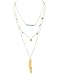 Sundear Multilayer Vintage Boho Feather Necklaces Coin Turquoise Necklace for Women