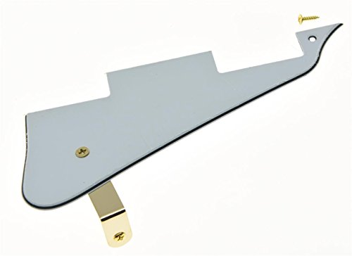 KAISH White 3 Ply LP Guitar Pickguard with Gold Bracket for Epiphone Les Paul