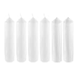 Mega Candles 6 pcs Unscented White Dome Top Pillar Candle | Economical One Time Use Event Wax Candles 2" x 9" | For Wedding Receptions, Birthdays, Party, Celebrations, Florists, Churches & More