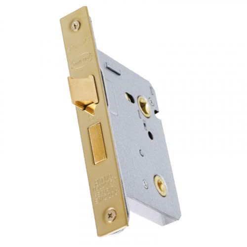 UAP Mortice Bathroom Lock 75mm - Mortice Door Lock Thumbturn Locking Door Security for Bathroom, Door Latch Mortice Lock for Internal Wooden Doors (Evershine Brass - 75mm)