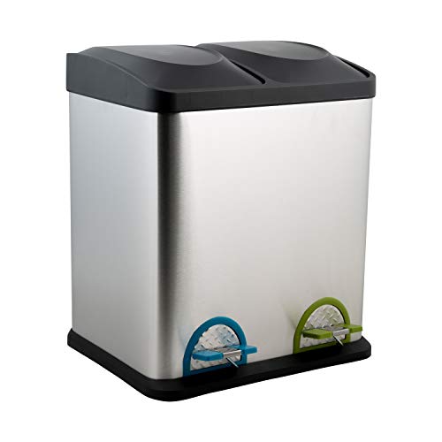 Organize It All Dual Compartment StepOn 8Gallon (30 liter) Recycling
