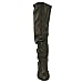 Twisted Women's HAILEY Faux Leather Wide Calf Knee-High Western Heeled Riding Boot with Multi Buckle Straps