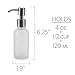 4-Ounce White Frosted Glass Pump Bottles with Stainless Steel Pumps (4-Pack); Boston Round Bottles Lotion and Soap Dispensers for Aromatherapy, Personal Care, and Household Use