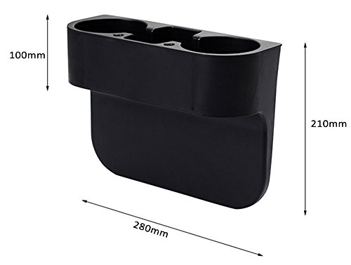 AUTOLOVER Car Seat Seam Wedge Cup Holder Cell Phone Holder Food Drink Bottle Mount Stand Storage Organizer Multifunction Glove Box Car Accessories -BLACK