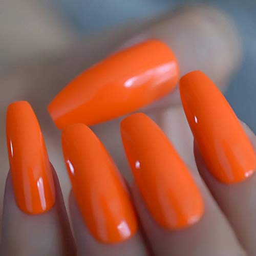 EDA LUXURY BEAUTY ORANGE GLAMOROUS DESIGN Full Cover Press On Gel Glitter Artificial Nail Tips Shiny Acrylic Extreme False Nails Extra Long Ballerina Ballet Coffin Square Super Fashion Fake Nails 5 EDA LUXURY BEAUTY ORANGE GLAMOROUS DESIGN Full Cover Press On Gel Glitter Artificial Nail Tips Shiny Acrylic Extreme False Nails Extra Long Ballerina Ballet Coffin Square Super Fashion Fake Nails