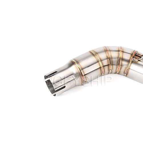 For Suzuki SV 650 SV650 2016 2017 2018 2019 SV650X 18 19 Escape Accessories Slip-on Motorcycle Exhaust Middle Pipe 304 Stainless Steel Slip On Exhaust Middle Link Pipe Adapter Connector Silver - Thumbnail 3