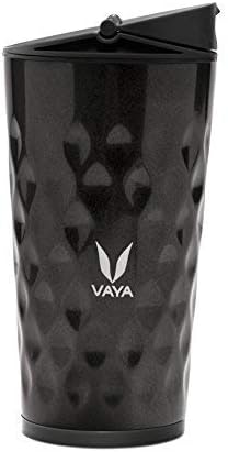 Vaya Drynk 350 ml Thermosteel Vacuum Insulated Flask, Sipper Water Bottle (Tumbler+Sipper), Shiny Black