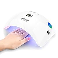 SUNUV SUN8 LED UV Nail Lamp Light Dryer for Gel Nails Builder Hard Gel Curing Portable Open Design with 3 Timers (White)