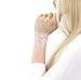 Set of 4- Short Lace Wrist Cuff Stretch Bracelets (Glitter Lace Cuffs- Pink/Gold/White/Silver)