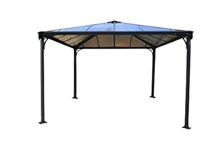 Palram Palermo Gazebo 3600 Maße (L x B x H): 360 x 360 x 295 cm Fläche: 13 m² Glas: 6 mm Hohlkammerplatten aus Polycarbonat P