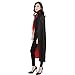 WESTLINK Cloak with Collar Costume Cape (35-66inches) Black Red Reversible