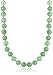 Amazon Collection Rhodium-Plated Sterling Silver Green Jade Strand Necklace, 18