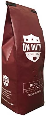 On Duty Strong, Aromatic Dark Roast Ground Coffee in Stay Fresh Bag with Valve, 1 lb | Made from 100% Fresh Arabica Beans