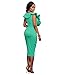 VERTTEE V Neck Ruffle Plain Bodycon Sleeveless Midi Tight Wrap Women's Party Dress