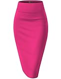 Womens Pencil Skirt for Office Wear KSK43584X 1139 FUCHSIA 2X