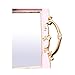roomfitters Decorative Mirrored Vanity Tray, Makeup Jewelry Bathroom Organizer 13.5 x 8.3 inch - Antique Baby Pink with Gold Painted Handles