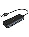 RCA USB Hub, 4 Port USB 3.0 Hub with 19-inch Long Cable, Portable Hub for Notebook, PC, Laptop, USB Flash Drives, and Mobile Hard Disk and Other USB A Devices (Black)