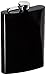 Top Shelf Flasks Stainless Steel Hip Flask Assorted Colors, 8oz, Black