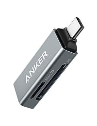 Anker - Lector de tarjetas SD, 2 en 1, USB C, lector de tarjetas de memoria para SDXC, SDHC, SD, MMC, RS-MMC, Micro SDXC, Micro SD, Micro SDHC y tarjetas UHS-I