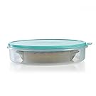 Tupperware Round Pie or Cupcake Keeper, 12-Inch, Sheer with Mint Seal