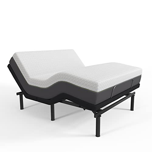 e3 King Size Adjustable Bed Frame and 12 Inch Copper Infused Cool