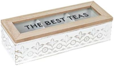 Vidal Regalos Caja Te o Infusiones Madera Blanca 24 cm: Amazon.es: Hogar