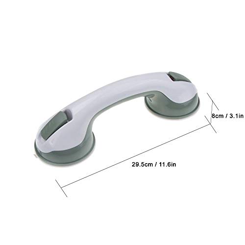 FChome Shower Wall Suction Cup Grab Bars,12 Inches Shower Handle Bar Offers Safe Grip with Strong Hold Suction Cup for Safety Grip Grab in Bathroom (Gray) - Thumbnail 3
