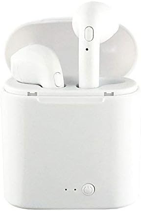 SYL PLUS i7S TWS Twins Wireless Bluetooth Earphone with Mic & Portable Charging Power Dock Compatible with All Android & iOS Smartphones | (Color - White)