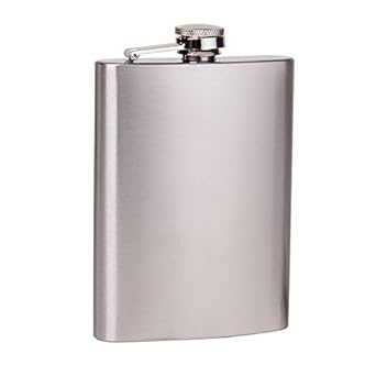 MENZY Stainless Steel Liquor Flask for Alcoholic Beverages Wine, Whiskey, 230 ml (8 Oz, Silver)