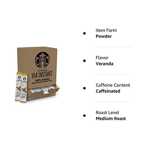 Starbucks VIA Instant Coffee Blonde Roast Packets — Veranda Blend, 50